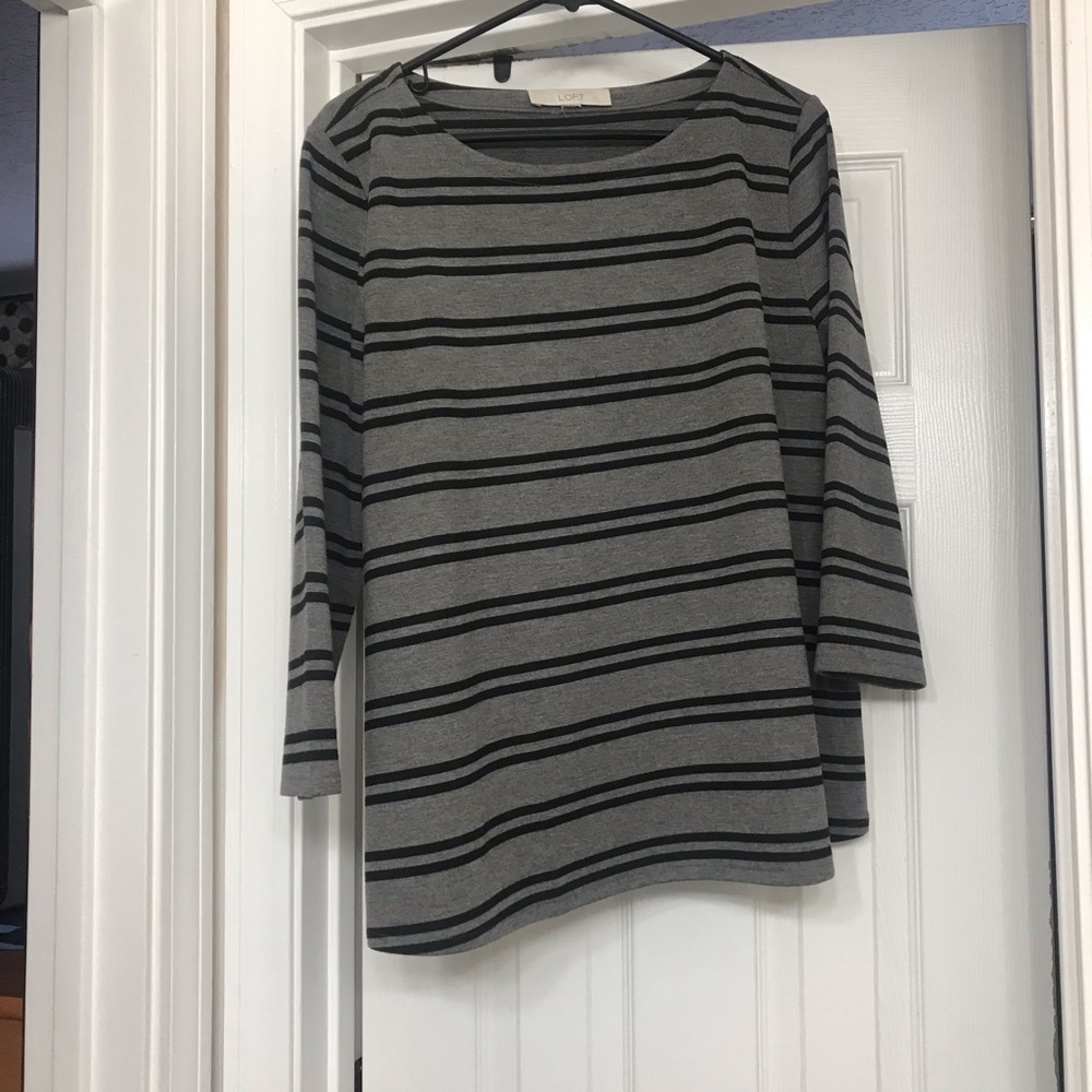 Loft striped 3/4 sleeve shirt